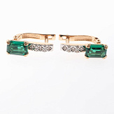 Серьга золото 585, общий вес - 1.28 г, чистый вес - 1.001 г