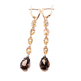 Серьга золото 585, общий вес - 3.52 г, чистый вес - 2.845 г