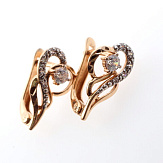 Серьга золото 585, общий вес - 1.12 г, чистый вес - 1.027 г